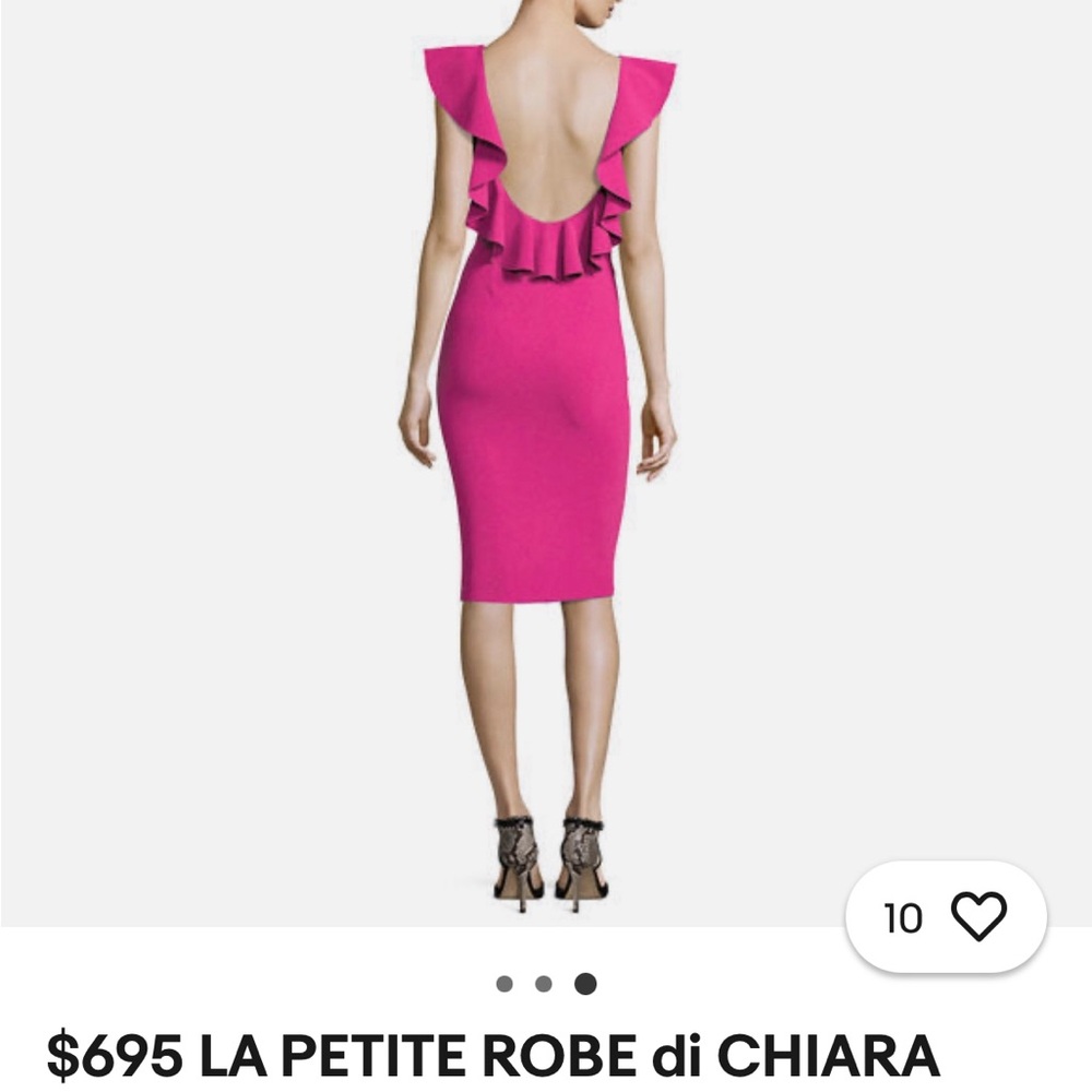 Chiara Boni Elegant Red Ruffle Dress with a Low Cut Back